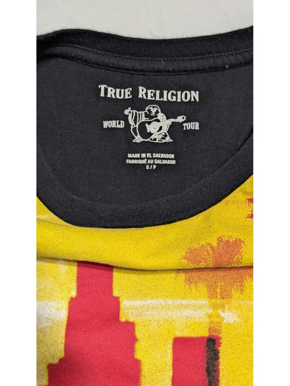 True Religion Men's Sunset City Buddha Tee Print Graphic Shirt Black S